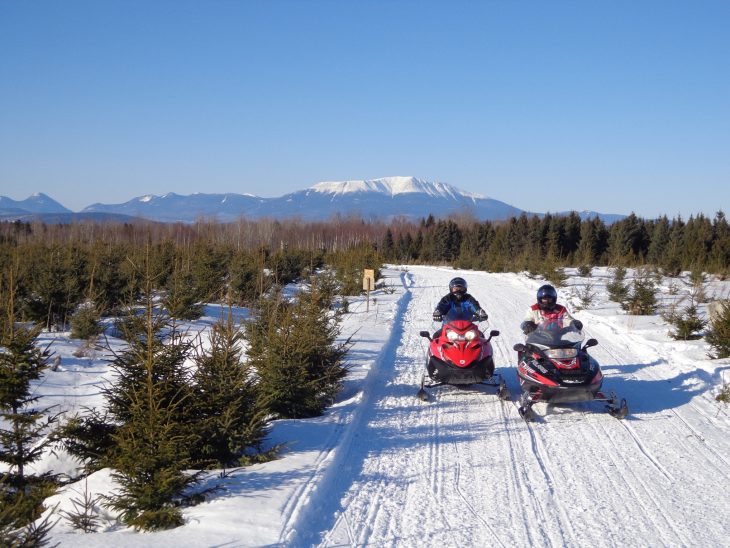 Parkway Scenic Loop Trail snowmobiling near Millinocket, Maine - photo: Richard Levasseur
